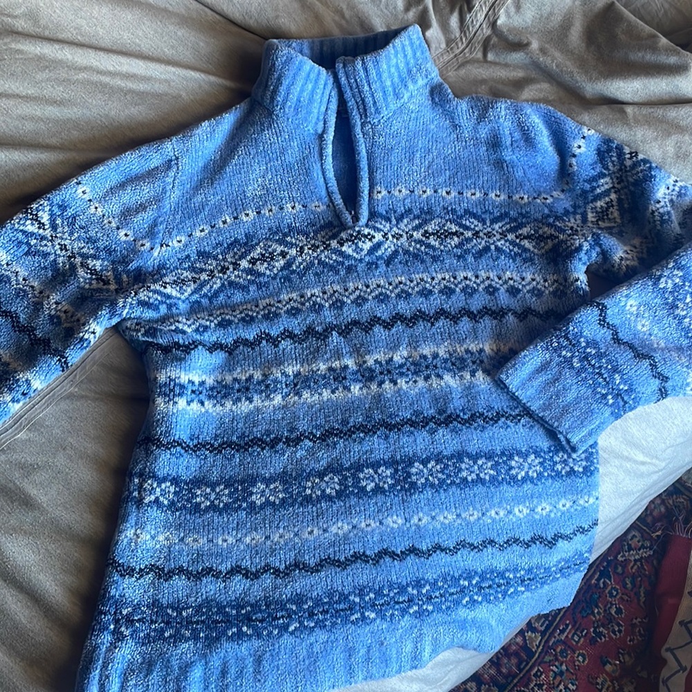Printed fleece pullover